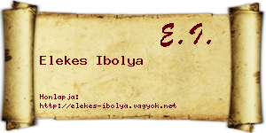 Elekes Ibolya névjegykártya